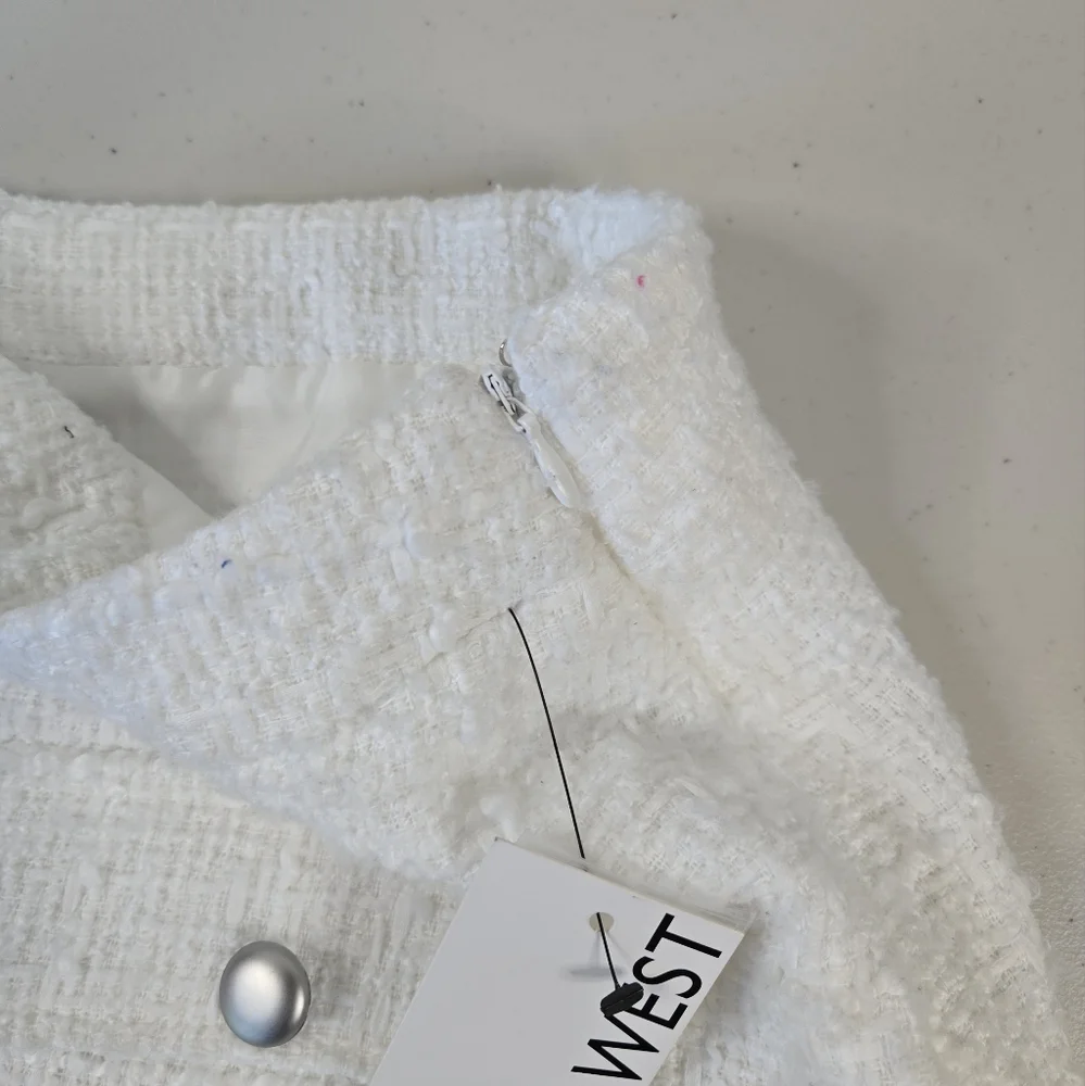 NWT Nine West Tweed Pencil Skirt Ivory Size XXL